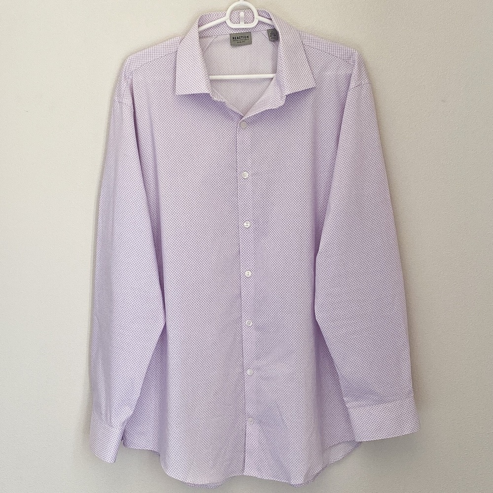 Reaction by Kenneth Cole Slim Fit Button Down Dress Shirt Neck 17